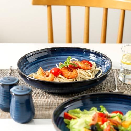 HASENSE Large Pasta Bowls, 9.7 Inch Ceramic Salad Bowls for Kitchen