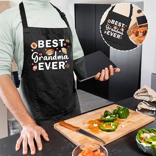 Abuela Ever Adjustable Aprons with Pockets, Grandma Gifts for Birthday