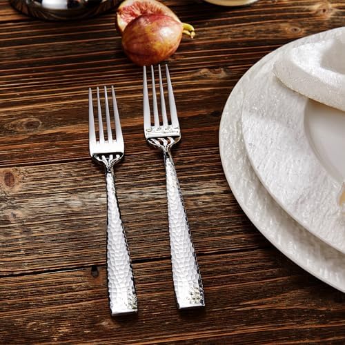 KEAWELL Premium Louis 4-Piece Hammered Salad Fork Set
