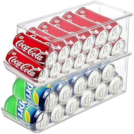 euoloar 2 Pack Soda Can Organizer, Holds 12 Cans Each