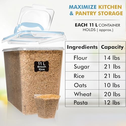 Shazo 2 PC (11L | 372 oz) Flour Sugar Storage Containers with Spout