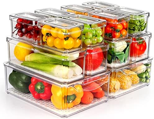 ZIJUND 14 Packs Fridge Organizer Bins