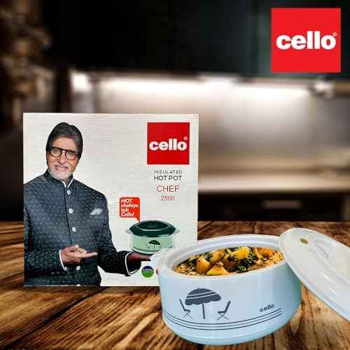 Cello Chef Deluxe Insulated Hot Pot Casserole 2500, White