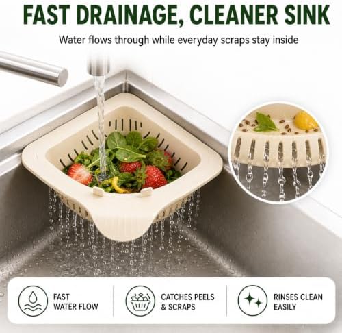 Magnetic Triangle Sink Strainer Basket, Straight 90° Corners