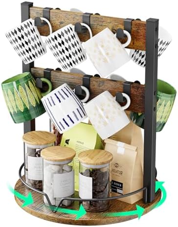 KLM Wood Coffee Mug Holder,Mug Display Organizer