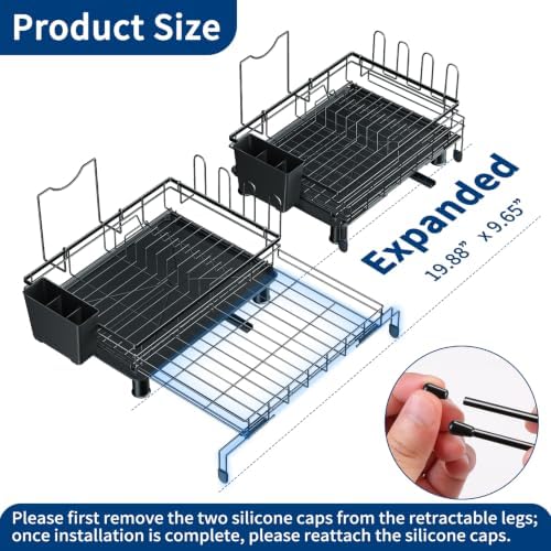 Expandable Dish Drying Rack with Draining Tray