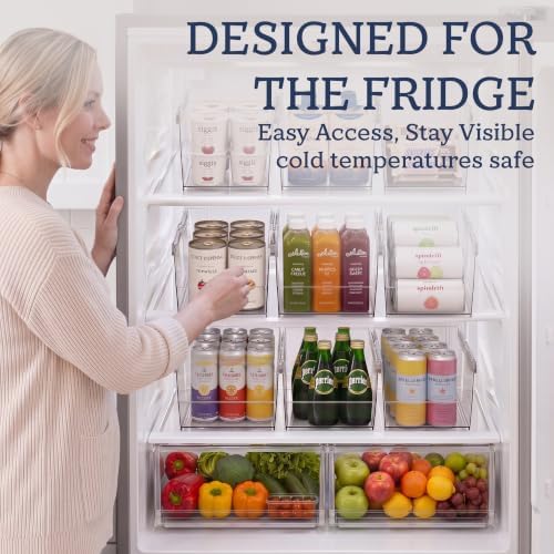 HOMESTEAD Set of 8 Stackable Storage Bins, 4 Large + 4 Small Clear