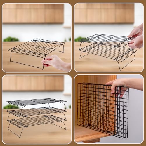 Briout Cooling Rack for Cooking Baking 3 Tiers, 16" x 10" Wire Rack