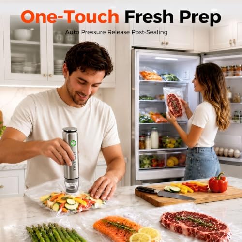 Handheld Vacuum Sealer for Food, 30 Reusable Bags