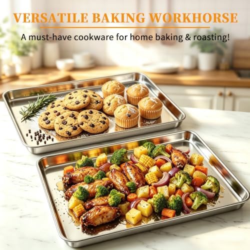 Stainless Steel Baking Sheet Set,Stainless Steel Cookie Sheets For
