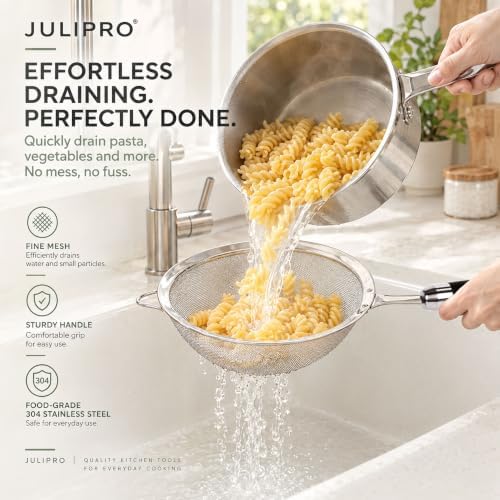 304 Stainless Steel Fine Mesh Strainer Set, 3 Sizes, 30 Mesh