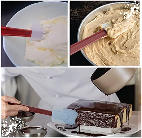 3 PCS Commercial Grade Heat Resistant Silicone Spatulas, 9.5-Inch