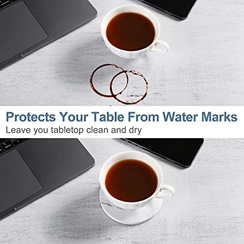 Absorbent Coasters for Drinks,Ceramic Coaster Set of 6 with Holder
