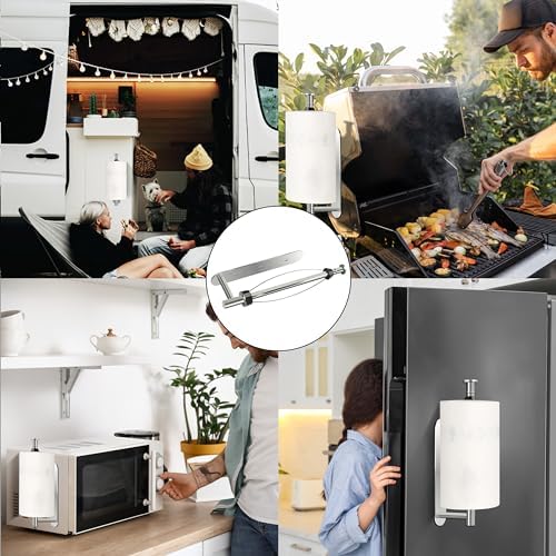 KIHOGEM Silver Magnetic Paper Towel Holder