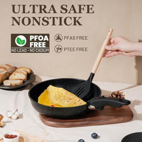 Nonstick Pots and Pans Set - 20 Pack KIKCOIN Stackable Cookware Set