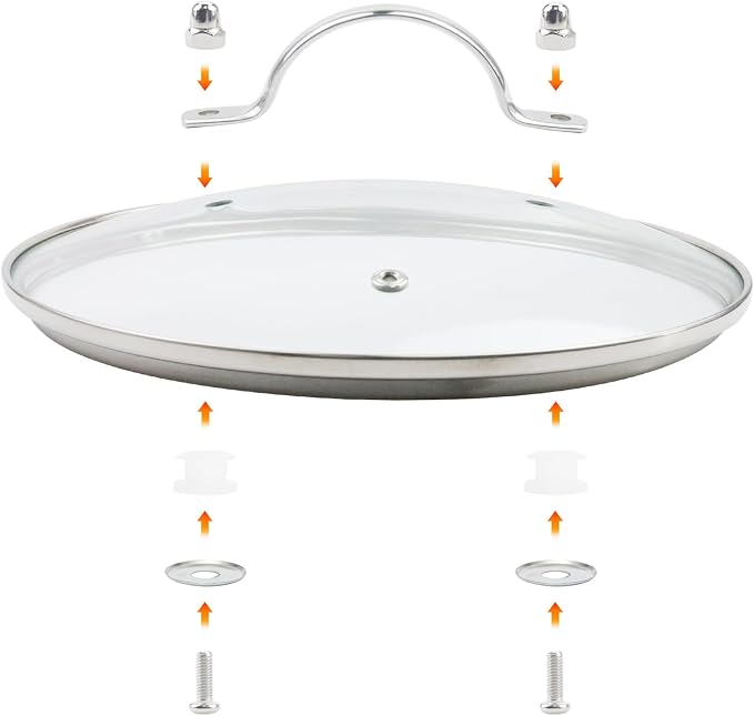 Antrader Tempered Glass Lid, 9.5Inch Cookware Glass Replacement Lid - Image 3