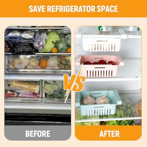 AIIONP Refrigerator Storage Basket Rack, 2025 New Adjustable Fridge