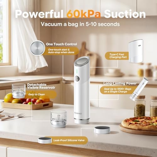 Compact Handheld Vacuum Sealer, 45 Reusable Bags