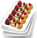 Set Of 6 10 Inch White Rectangular Serving Plates