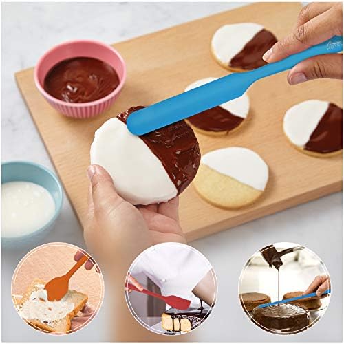 HOTEC 600°F Heat Resistant Silicone Rubber Spatula Set,Multicolor, Set