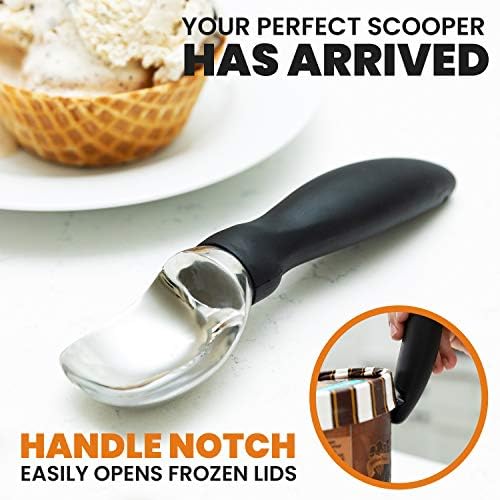 Spring Chef Stainless Steel Ice Cream Scoop with Soft Grip Handle