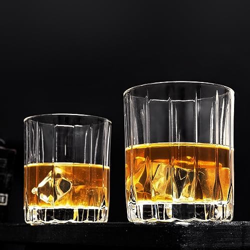 KANARS Bourbon Glasses Set of 4 Crystal Whiskey Rock Glass 10Oz in