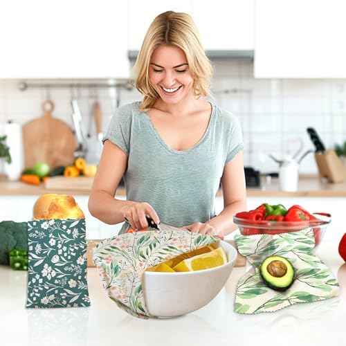 9-Pack Beeswax Food Wraps, 5S 3M, 1L