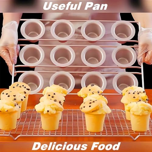 12-Cavity Popover Pan Non-Stick Yorkshire Muffin Puddings Cake Quiches