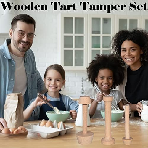 Dupiulk Wooden Tart Tamper Set, 3 Pieces