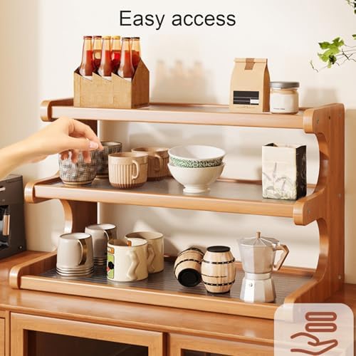 3-Tier Wooden Mug Holder Countertop, Coffee Cup Holder Mug Display