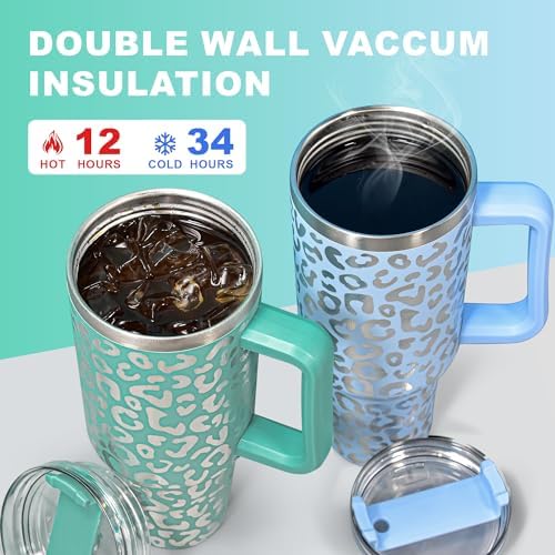 40 oz Tumbler with Handle and Straw, 100% Leak-Proof Travel Mug