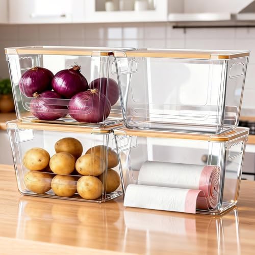 4 Pack Pantry Storage Containers for Onions and Potatoes