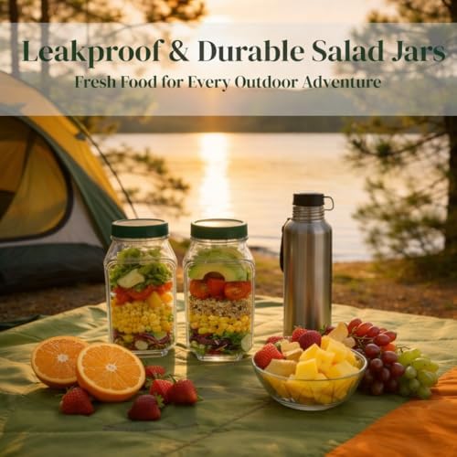 Salad Bowl Jar with Lid, Side Opening Salad Pod Lunch Solution, Free