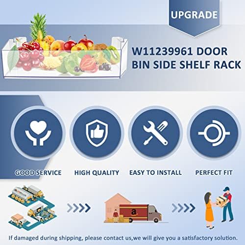 W11239961 W10900538 Door Shelf Bin with Additional Egg Tray