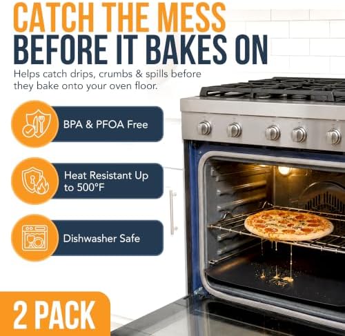 Oven Liners for Bottom of Oven - 2 Pack Large Heavy Duty Mats, 17”x25”