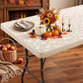 Smiry Heavy Duty Vinyl Fitted Tablecloths for 5 Foot Rectangle Tables