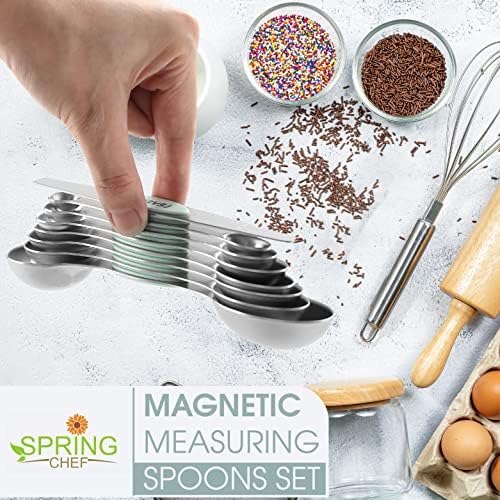 Spring Chef Ice Cream Scoop and Magnetic Measuring Spoons Set Bundle