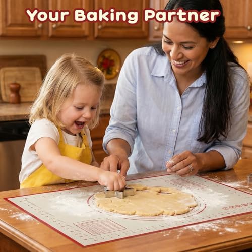 Non-stick Silicone Baking Mat Set of 7, Red