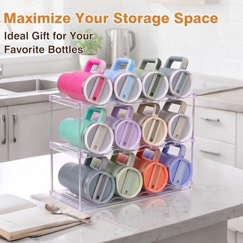 Large Compartment Water Bottle Organizer, Stackable Water Bottle