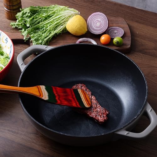 3-Piece Pakkawood Kitchen Utensil Set Includes Pasta Fork, Long Handle
