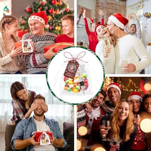 12Pcs Christmas Snowflake Wine Bottle Stopper Bulk Xmas Silver Wine