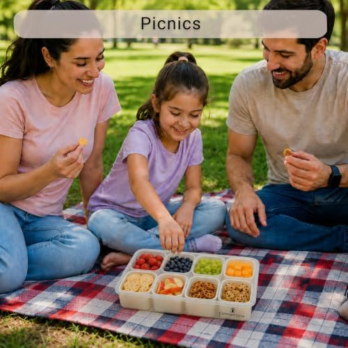 Snackle Box Container with 8 Compartments & Individual Lids – Divided