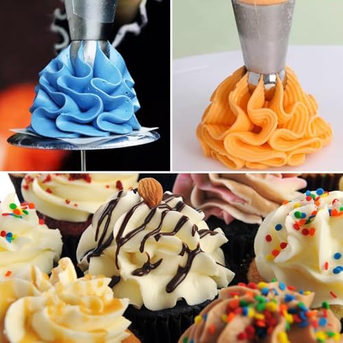 Kasmoire 3Pcs/set Ball Russian Piping Tips,Stainless Steel Russian