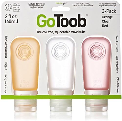 humangear GoToob Refillable Silicone Travel Size Bottles with Locking