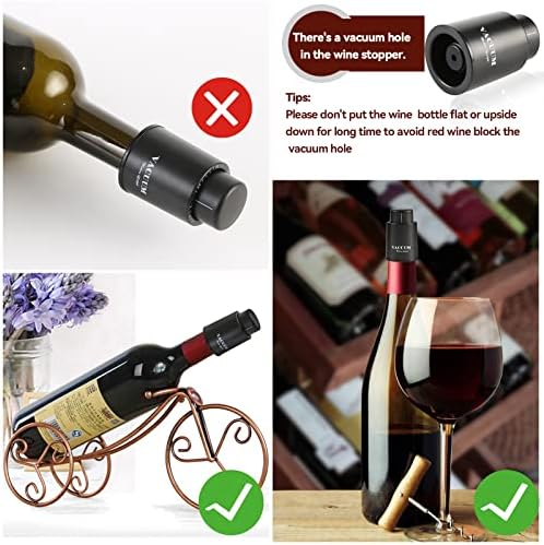 [2 PACK] Wine Bottle Stoppers,Real Vacuum Stoppers,Reusable Wine
