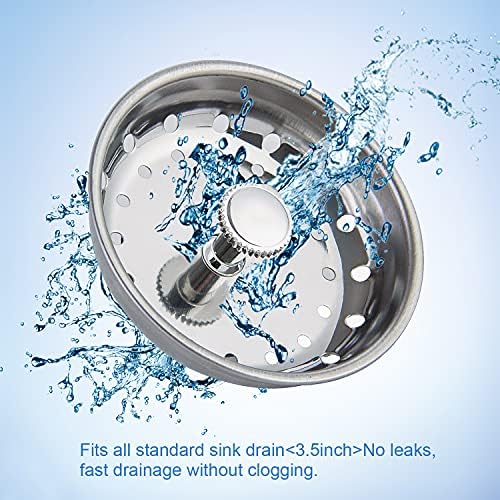 CORNERJOY 2 PCS Kitchen Sink Strainer and Stopper Combo Basket