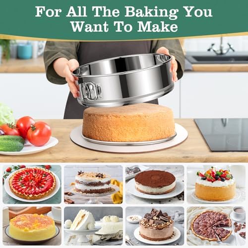 4/7/9/10-Inch Set Springform Pan, Removable Bottom, Stainless Steel