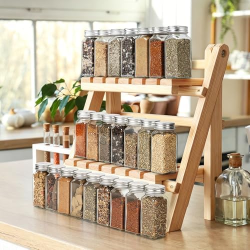 24 Spice Jars with Label Glass Spice Jars Set 4oz Seasoning Containers