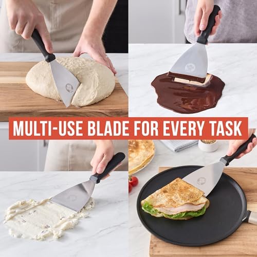 Chef Pomodoro Stainless Steel Bench Scraper, Pizza Dough Cutter