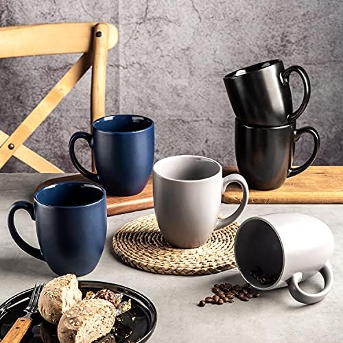 AmorArc 16 oz Coffee Mugs Set of 6, Large Ceramic Coffee Cups Set